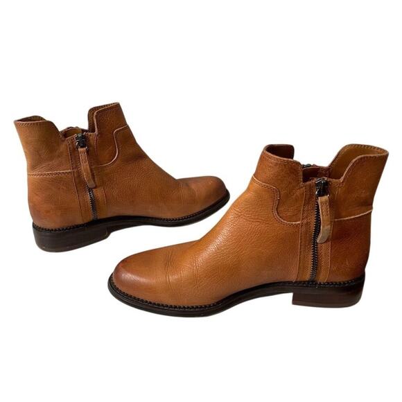 Franco Sarto Women's Halford Bootie Brown Leather Ankle Boots Size 9 - Picture 4 of 7